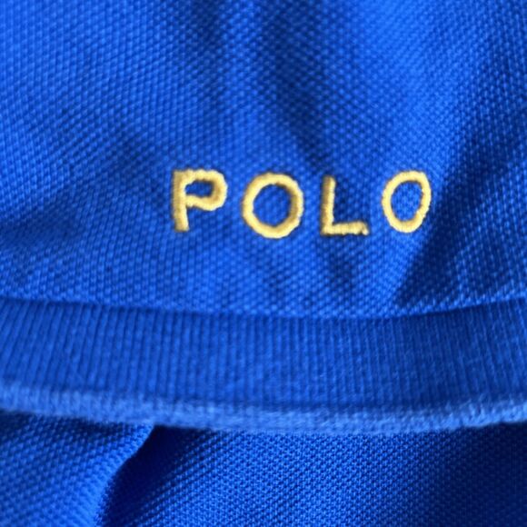 POLO Ralph Lauren MCMLXVII Crest Banner‎ Blue Polo Shirt Slim Fit Large Rugby - Picture 7 of 11